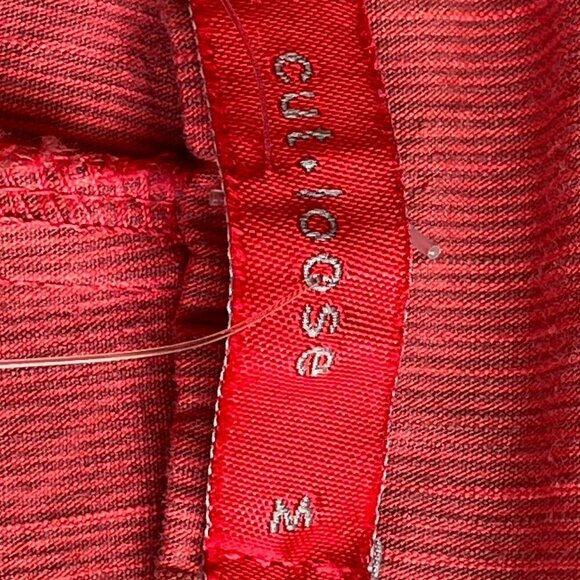CUT LOOSE NEW Stretch Border Ankle Crop Pants Red Coral Mini Corduroy Size Med - Picture 13 of 14